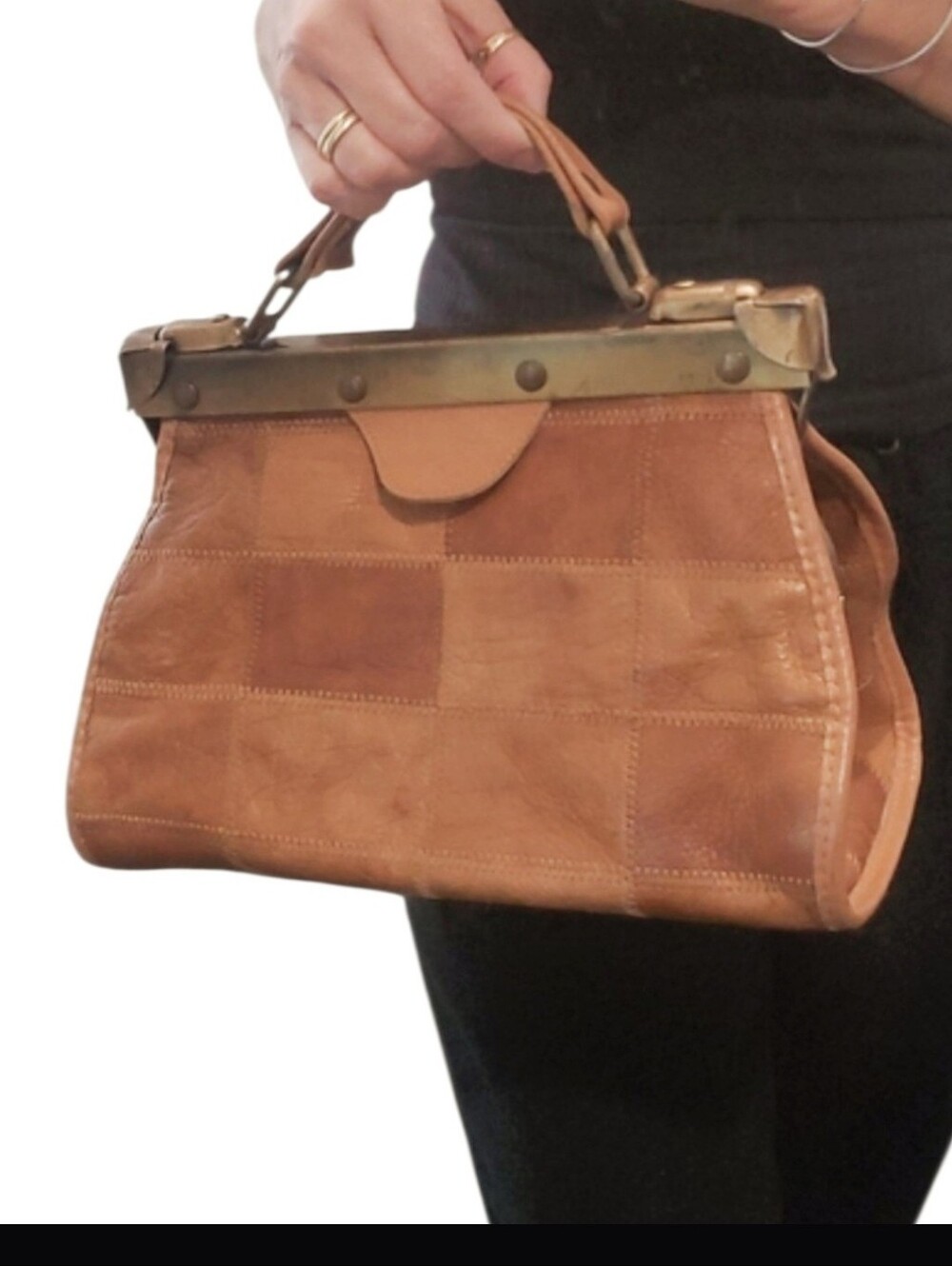 Aldo Vintage 70's Leather Patchwork Dr Bag Handbag Purse